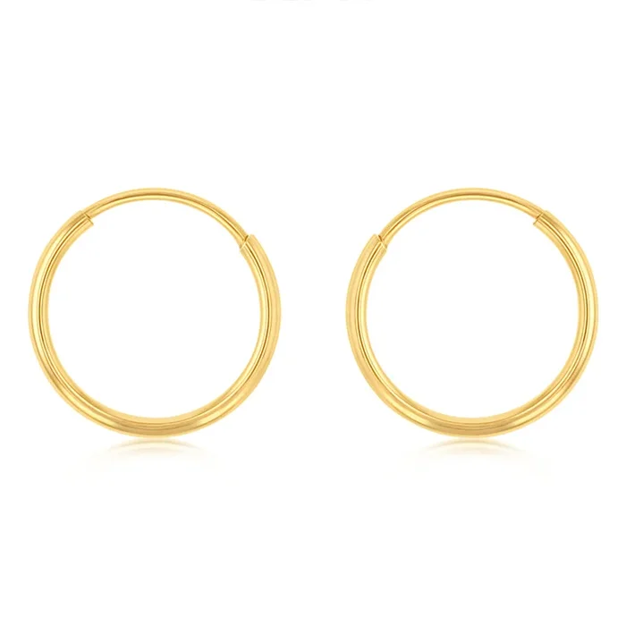 9ct Yellow Gold Fancy 10mm Sleeper Earrings