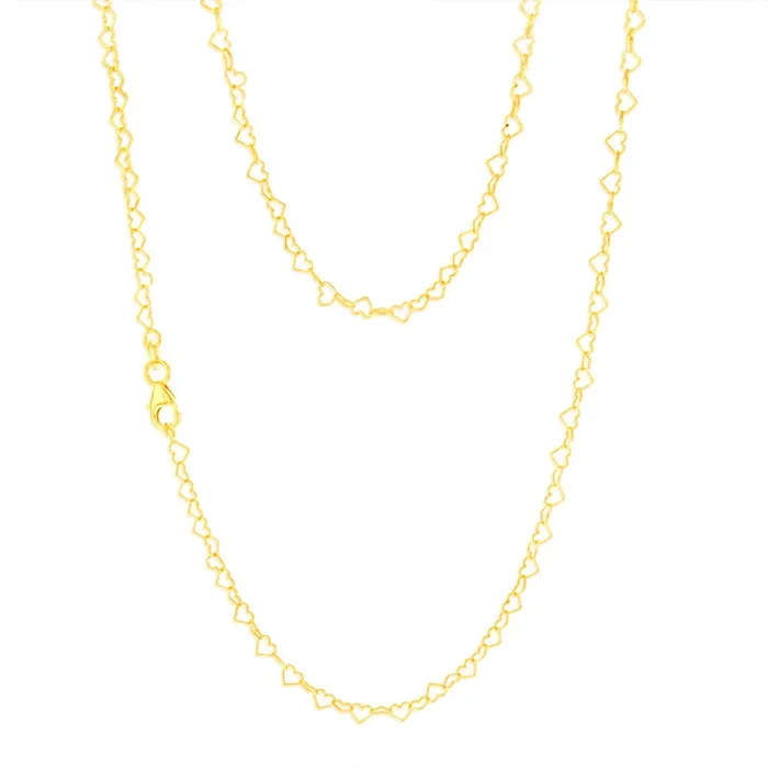 9ct Yellow Gold Fancy Heart 45cm Chain