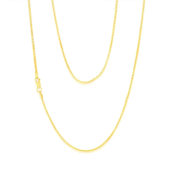 9ct Yellow Gold Fancy Wheat 45cm Chain