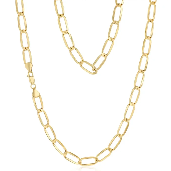 9ct Yellow Gold Hollow 60cm Figaro Chain