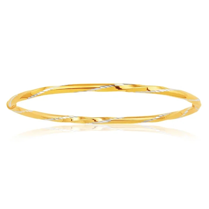 9ct Yellow Gold Silver Filled Bangle 65mm