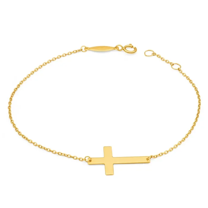 9ct Yellow Gold Silver Filled Fancy 19cm Bracelet