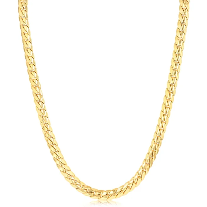 9ct Yellow Gold Silverfilled Curb 55cm Chain