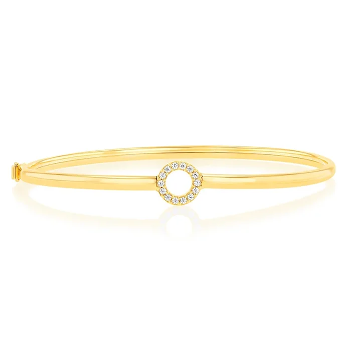 9ct Yellow Gold Silverfilled Fancy Bangle