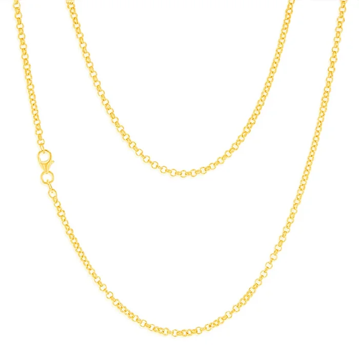 9ct Yellow Gold Silverfilled Fancy Belcher 50cm Chain