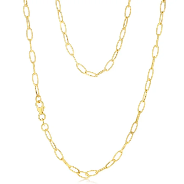 9ct Yellow Gold Sparkle Cable Hollow 45cm Chain