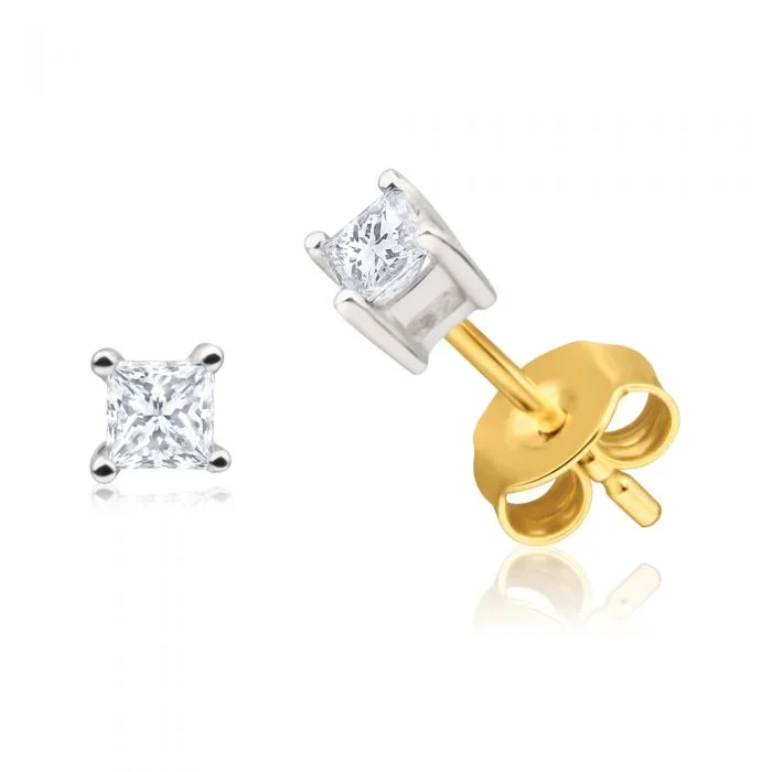 9ct Yellow Gold Sublime Diamond Stud Earrings