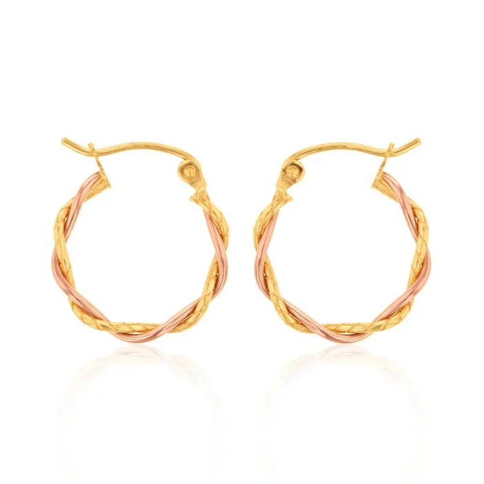 9ct Yellow Gold Tube Hoop Earrings