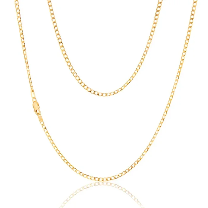 9ct Yellow Solid Gold 60 Gauge Curb 45cm Chain