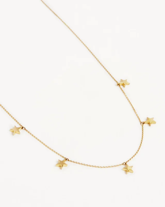 9k Solid Gold Star Bright Necklace