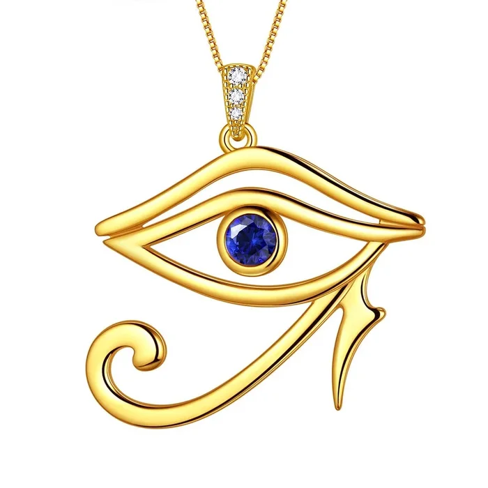 Ägyptisches Auge des Horus Halskette Anhänger Damen Herren Schmuck Geschenk 925 Sterling Silber