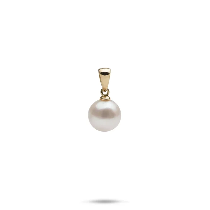 Akoya White Pearl Pendant in Gold – 8mm