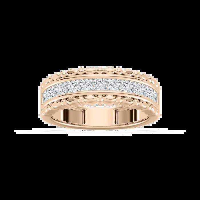 Allison 1 ctw Princess Lab Grown Diamond Beaded Channel Anniversary Band