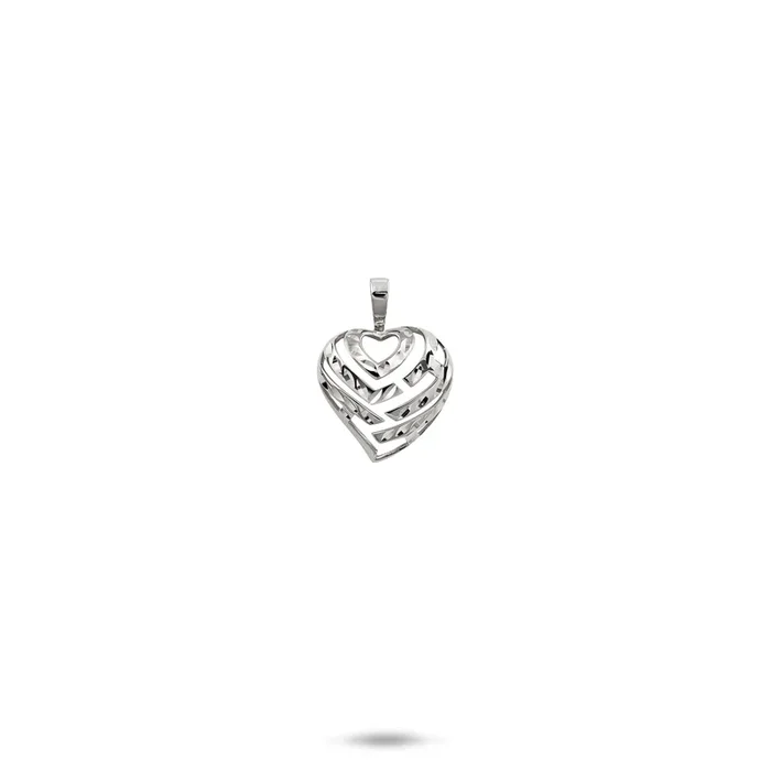 Aloha Heart Pendant in White Gold – 9mm