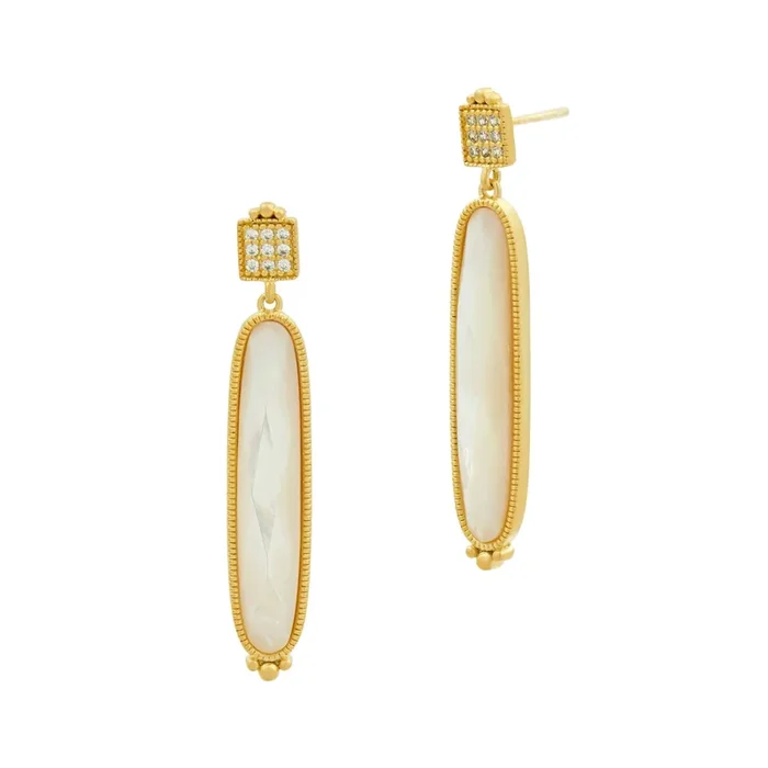 Amazonian Allure Mother of Pearl Drop Earrings