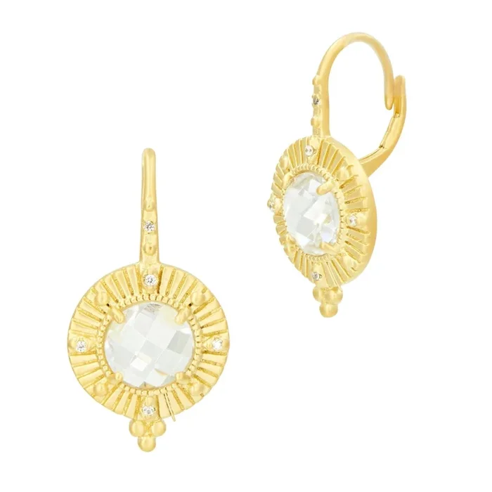 Amazonian Allure Single Stone Leverback Earrings