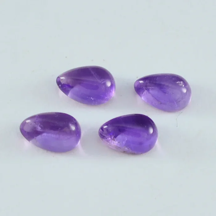 Amethyst 10PC Tiny 3×5 MM Pear Cabochon Purple Sparkling semi Precious Gems