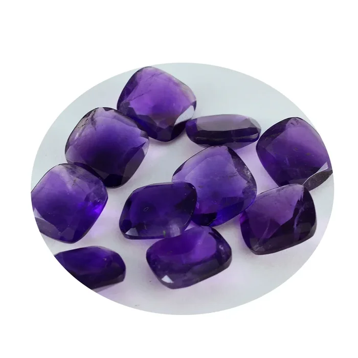 Amethyst 10PC Tiny 4×4 MM Cushion Faceted Purple Brilliant Semi Precious Loose Gems