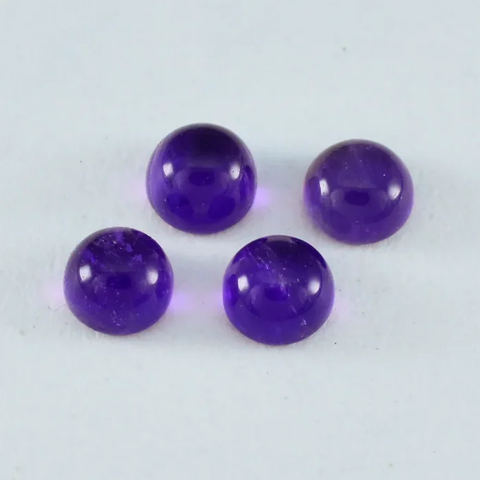 Amethyst 10PC Tiny 5×5 MM Round Cabochon Purple Genuine semi Precious Precious Gemstone