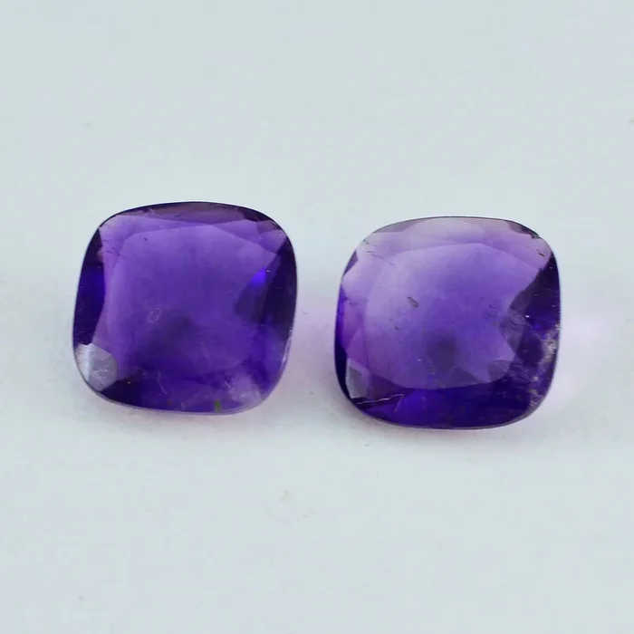 Amethyst 1PC Chunky 13×13 MM Cushion Faceted Purple Natural Semi Precious Loose Gemstone