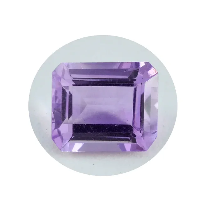 Amethyst 1PC Chunky 13×18 MM Emerald Faceted Purple Luster Semi Precious Loose Gems