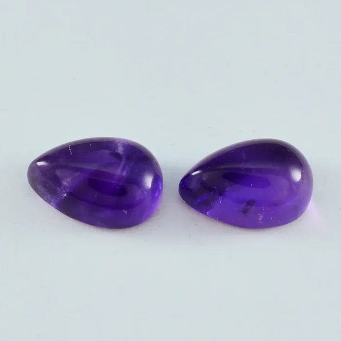 Amethyst 1PC Large 8×12 MM Pear Cabochon Purple Genuine semi Precious Loose Gemstones