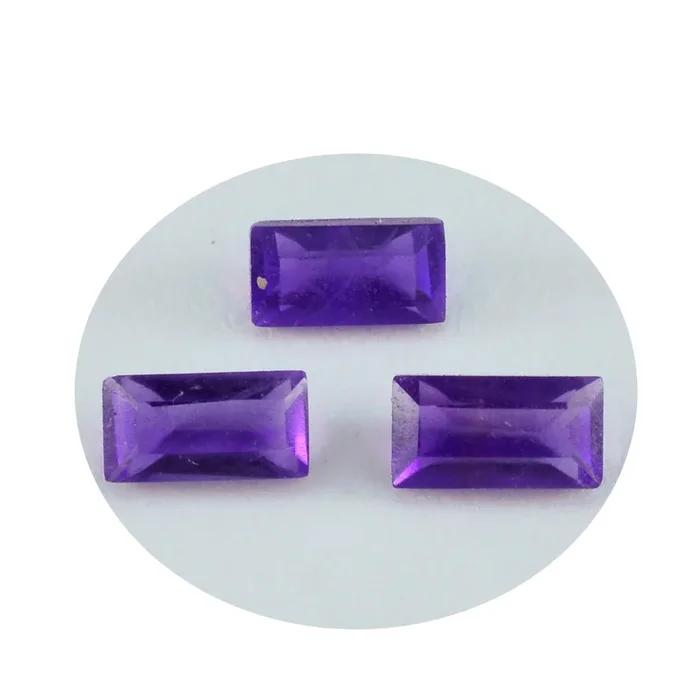 Amethyst 1PC Medium 7×14 MM Baguette Faceted Purple Lustrous Semi Precious Loose Gemstone