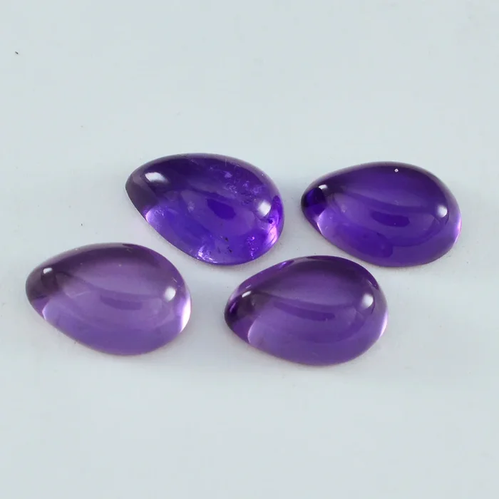 Amethyst 1PC Small 6×8 MM Pear Cabochon Purple Luster semi Precious Loose Gemstones