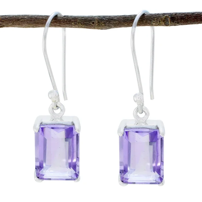 Amethyst Australian Mathilde Solitaire Dangle Purple 925 Sterling Silver Earring