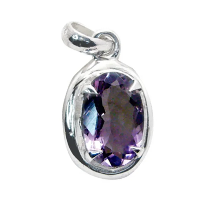Amethyst Dainty French Silver Solitaire Julia Modern Purple Pendant Jewelry
