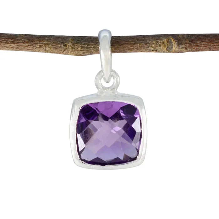 Amethyst Dainty German Sterling Silver Solitaire Mathilde Abstract Purple Pendant Jewellery