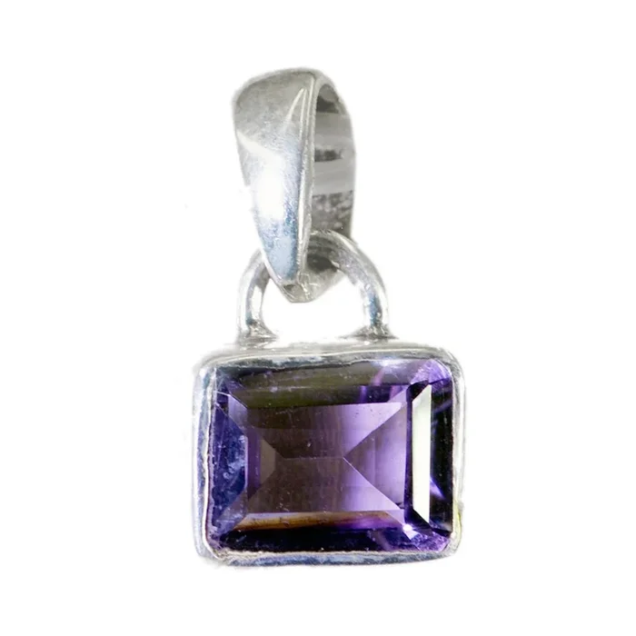 Amethyst Delicate French Silver Solitaire Nayara Fairytale Purple Pendant Jewelry