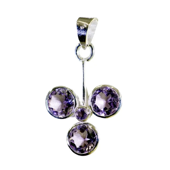 Amethyst Featherlight Moroccan 92.5 Silver quarter Rosa Heart Purple Pendant Jewellery