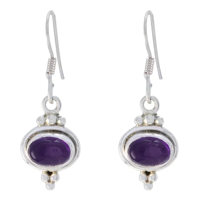 Amethyst French Nari multiple Dangle Purple Sterling Silver Earring