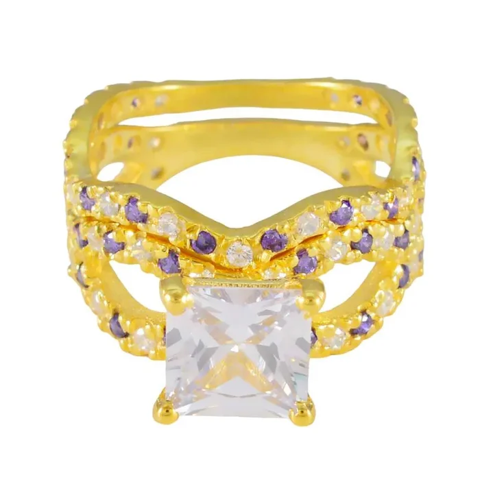 Amethyst Halo Latin American 92.5 Silver Purple Gems Mid-weight Engagement Ring Jewellery