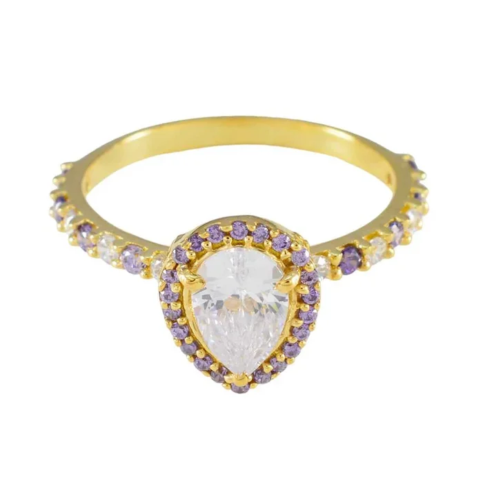Amethyst Halo Latin American 92.5 Silver Purple Gemstone Delicate Sophisticated Ring Jewellery