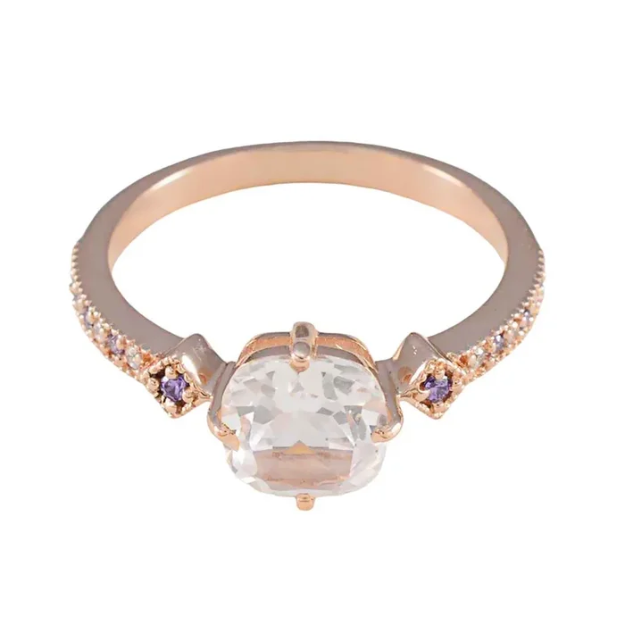 Amethyst Halo Latin American 925 Silver Purple Gemstones Delicate Graceful Ring Jewellery