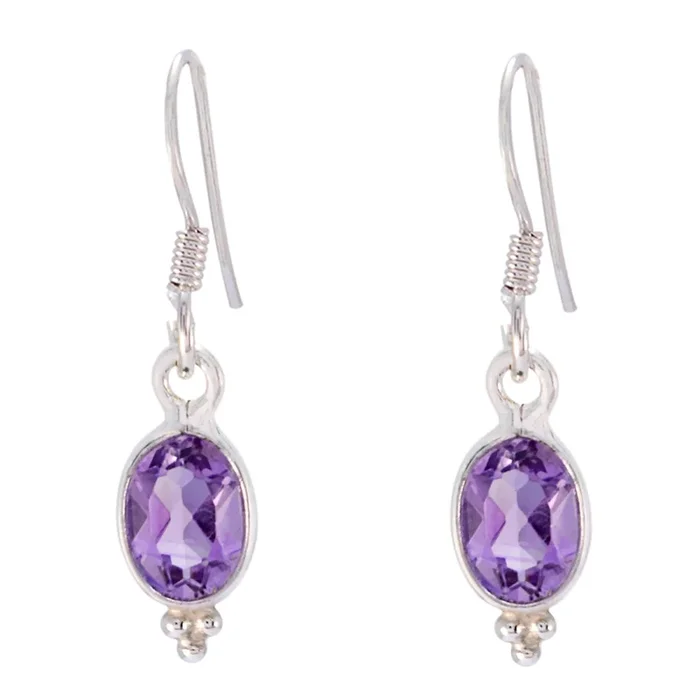 Amethyst Latin American Teresa multiple Dangle Purple Silver Earring