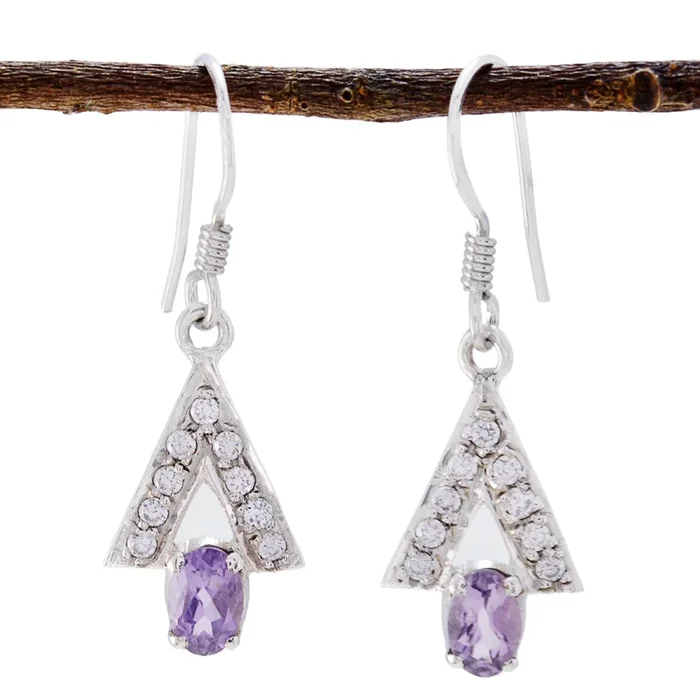 Amethyst Latin American Yuna multiple Dangle Purple Sterling Silver Earring