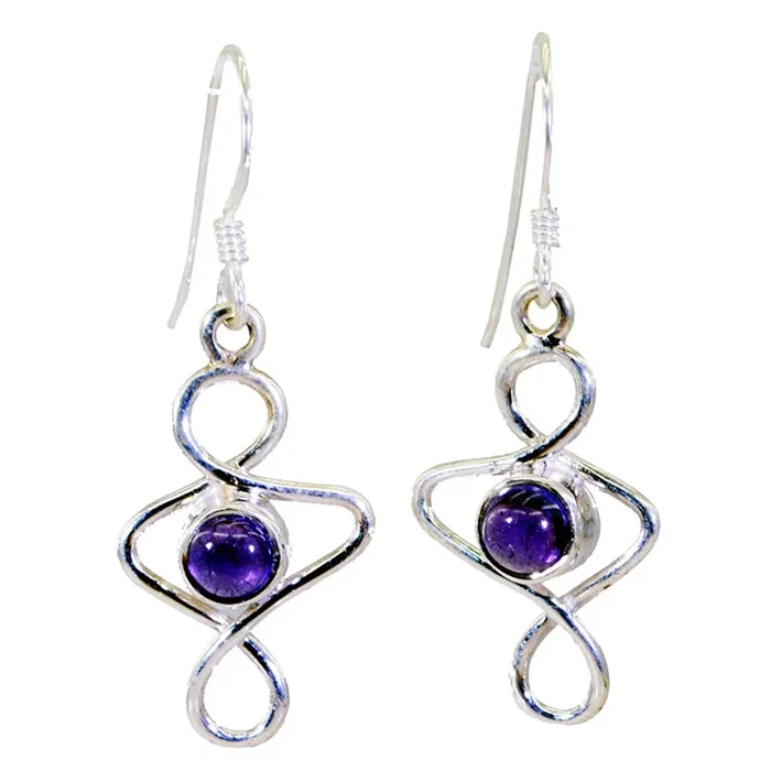 Amethyst Mexican Alejandra Solitaire Dangle Purple 925 Sterling Silver Earring