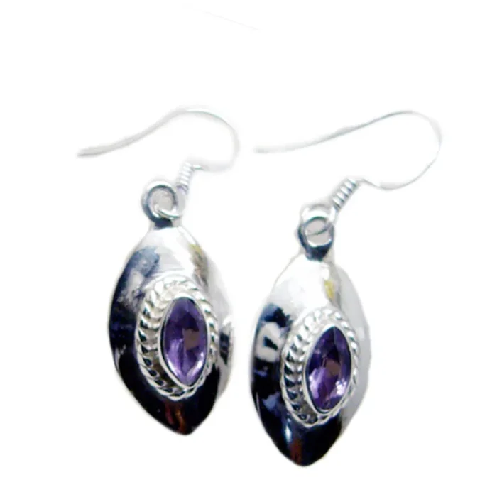 Amethyst Middle Eastern Valentina multiple Dangle Purple 925 Silver Earring