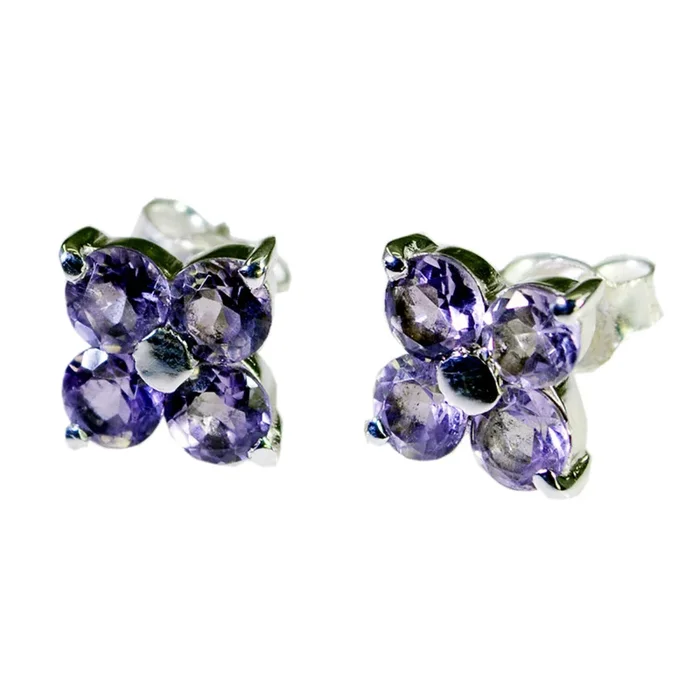 Amethyst Moroccan Isabella multiple Stud Purple 92.5 Silver Earring