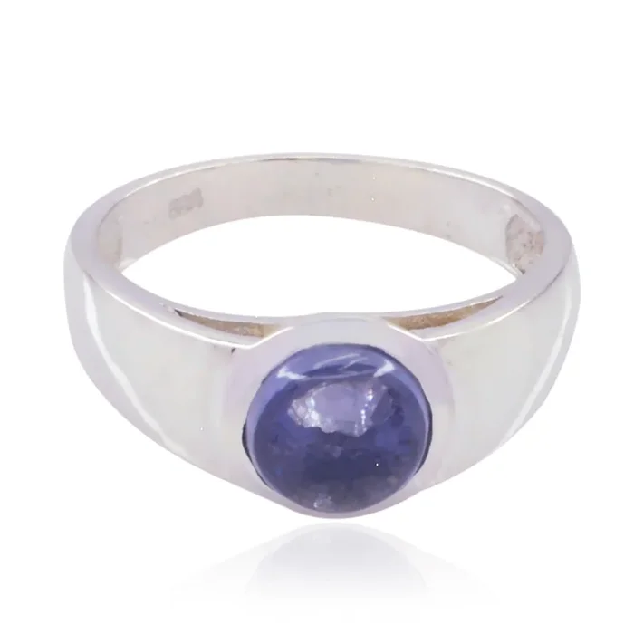 Amethyst Solitaire French Silver Purple Gemstones Slim Sophisticated Ring Jewelry