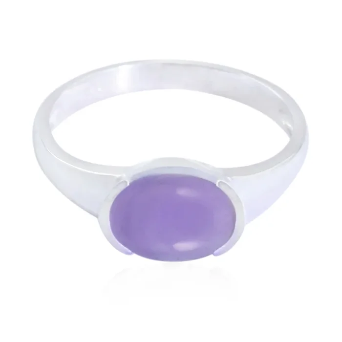 Amethyst Solitaire Korean 925 Silver Purple Gems Delicate Graceful Ring Jewelry