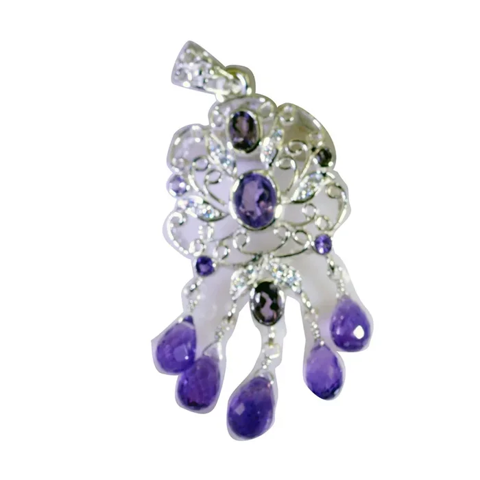Amethyst Statement Middle Eastern 925 Silver multiple Aisha Artisan Purple Pendant Jewelry
