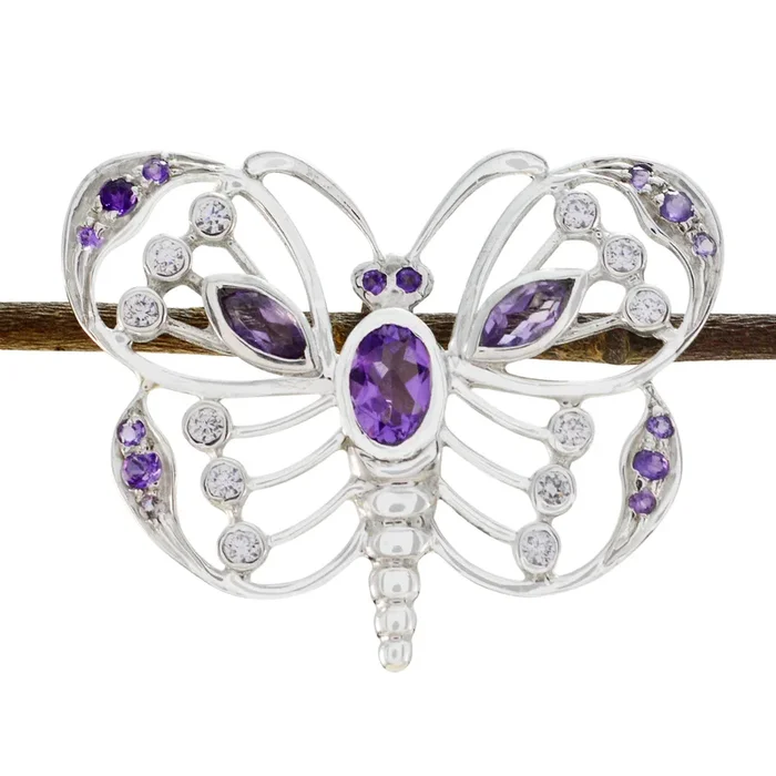 Amethyst Whisper-thin Australian 92.5 Silver multiple Isadora Abstract Purple Pendant Jewellery