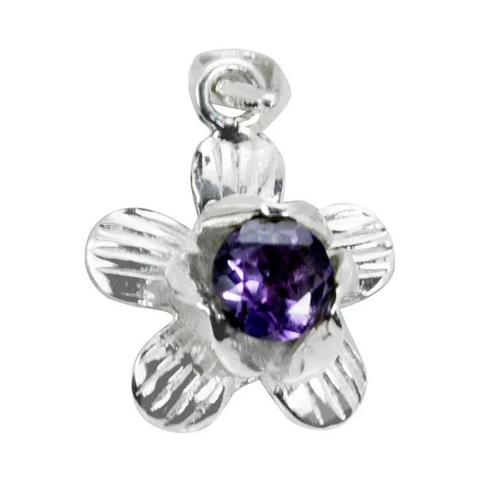 Amethyst Whisper-thin French Silver Solitaire Elena Glamorous Purple Pendant Jewelry