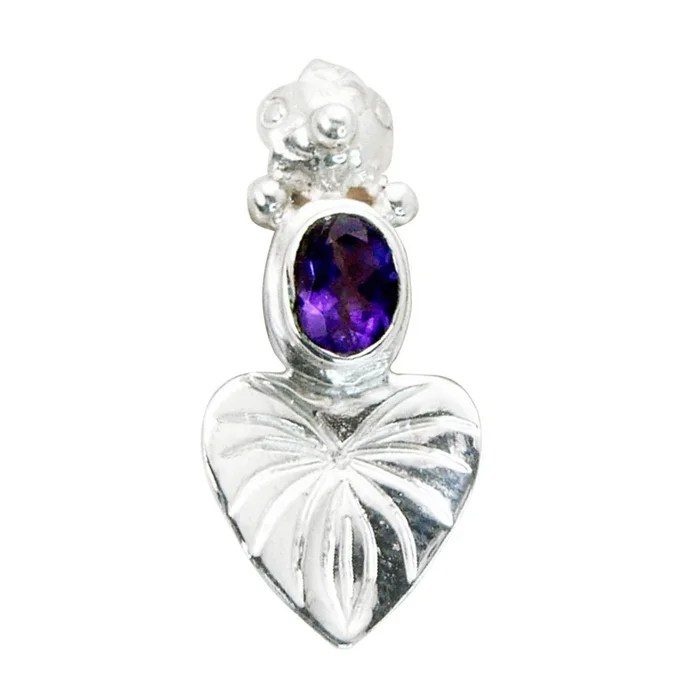 Amethyst Whisper-thin Spanish 92.5 Silver Solitaire Gabriela Signet Purple Pendant Jewellery