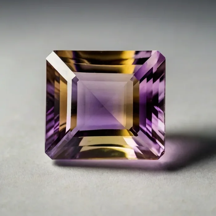 Ametrine 1PC Chunky 13×13 MM Square Faceted Multicolor Natural Semi Precious Gems