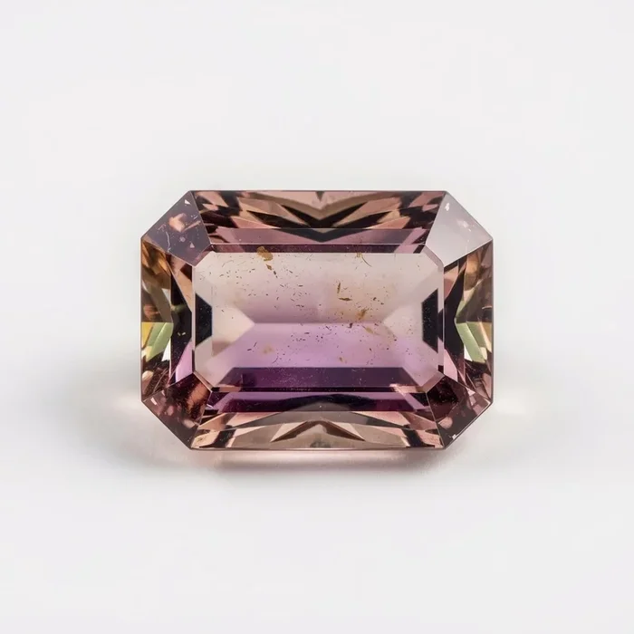 Ametrine 1PC Chunky 13×18 MM Emerald Faceted Multicolor Lustrous Semi Precious Gems
